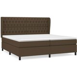  Krevet s oprugama i madracem tamnosmeđi 200x200 cm od tkanine | shoptok.hr
