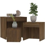  Komplet mizic 3-delni rjavi hrast konstruiran les, (20714319) | Shoptok.si