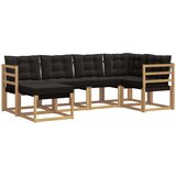 vidaXL Zunanja garnitura za sedenje z blazino 6 pcs Bela in črna, (5000282346) | Shoptok.si