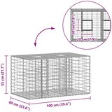  Gabionski uzdignuti krevet Srebrno 100 x 60 x 55 cm - 100 x 60 x 55 cm | shoptok.hr
