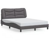  The Living Store Posteljni okvir z vzglavjem siv 140x200 cm umetno usnje - Posteljni Okvir, (21527470) | Shoptok.si