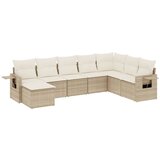 Maison Chic Seti vrtnega pohištva - Vrtna garnitura - Vrtni pohištvo set 8-delna z blazinami bež poli ratan, (21800368) | Shoptok.si