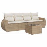  5-dijelni vrtni set sofa s jastucima bež od poliratana | shoptok.hr