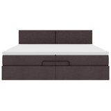  Otomanski krevet s madracem tamnosmeđi 200x200 cm tkanine | shoptok.hr