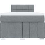 vidaXL Boxspring postelja z vzmetnico svetlo siva 120x190 cm blago | Shoptok.si