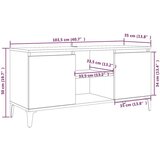 TV omarica s kovinskimi nogami dimljeni hrast 103,5x35x50 cm, (20620232) | Shoptok.si