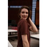 Marisse Brown V-Neck T-Shirt | Eponuda.ba