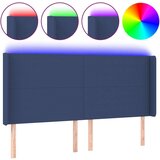  LED posteljno vzglavje modro 183x16x118/128 cm blago, (20953389) | Shoptok.si