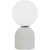 Siva stolna lampa keramička sa staklenim sjenilom (visina 22 cm) Jael –