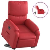  Električni naslonjač na podizanje umjetna koža crveni | shoptok.hr