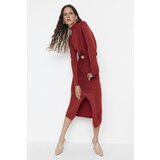 Trendyol Tile Stand Collar Belted Knitted Dress | Shoptok.si