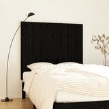 vidaXL Stensko posteljno vzglavje črno 127,5x3x110 cm trdna borovina Cene