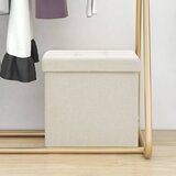 The Living Store Zložljiv stolček s prostorom za shranjevanje kremno bel - Stolček S Prostorom Za Shranjevanje, (21481990) Cene