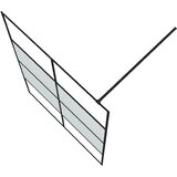 Pregrada za tuš crna 140 x 195 cm s napola mutnim staklom ESG | shoptok.hr
