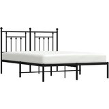  Metalni okvir za krevet s uzglavljem crni 140x190 cm | shoptok.hr