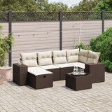 vidaXL 7-dijelni set vrtnih sofa od poliratana s jastucima smeđi | shoptok.hr