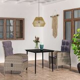  3-dijelni vrtni blagovaonski set s jastucima sivo-crni | shoptok.hr