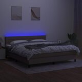 box spring s madracem LED smeđesivi 160x200 cm tkanina | shoptok.hr