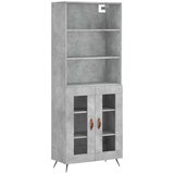vidaXL Visoka komoda siva betona 69 5x34x180 cm od konstruiranog drva | shoptok.hr