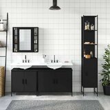  4-dijelni set kupaonskog ormarića crni od konstruiranog drva | shoptok.hr