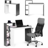 Modern Home Modernhome radni stol s policama crno-bijeli | shoptok.hr