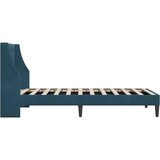  Okvir za krevet s uzglavljem Plava 100 x 200 cm Baršun - Plava 100 x 200 cm | shoptok.hr