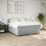 vidaXL Box spring postelja z vzmetnico svetlo siva 180x200 cm blago | Shoptok.si