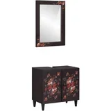 Set ormarića za kupaonicu Zidne 2 pcs Čvrsto drvo manga