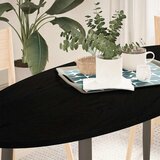 vidaXL Mizna plošča temno rjava 140x60x2 cm trdna hrastovina ovalna Cene