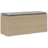  Vrtna klupa s jastukom bež 110x40x44 cm poliratan | shoptok.hr