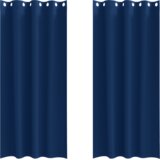 vidaXL Zavjese sa zavjesama 2 pcs Tamno plava 260 x 140 cm Poliester | shoptok.hr