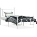 Metalni okvir kreveta uzglavlje i podnožje bijeli 100x190 cm | shoptok.hr