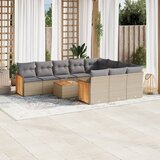 vidaXL 11-dijelni set vrtnih sofa od poliratana s jastucima bež | shoptok.hr