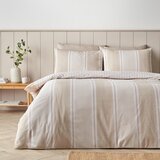 Catherine Lansfield Bež 3-delna posteljnina za zakonsko posteljo 200x200 cm Banded Stripe – | Shoptok.si