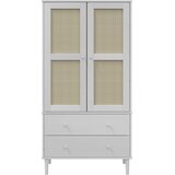  Komoda SENJA bijela izgled ratana 90x55x175 cm masivna borovina | shoptok.hr