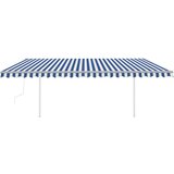  Automatska tenda sa senzorom LED 5x3 m plavo-bijela | shoptok.hr