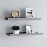 vidaXL Police z robom 2 kosa sive 40x9x3 cm mediapan Cene