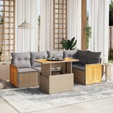 vidaXL 6-dijelni set vrtnih sofa s jastucima bež od poliratana | shoptok.hr