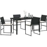  Vrtni set za objed s jastukom 5 pcs Crna i Krema poliratan | shoptok.hr