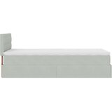 vidaXL Otomanski posteljni okvir z vzmetnico siv 90x190 cm žamet | Shoptok.si