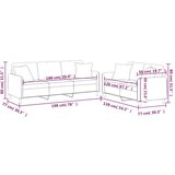  2-dijelni set sofa s jastucima krem od tkanine | shoptok.hr