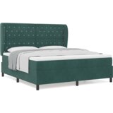 Box Spring krevet s madracem u tamnozelenoj boji 180x200 cm baršun | shoptok.hr