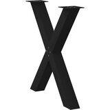 vidaXL Noge za blagovaonski stol u obliku slova X, 3 kom, crne, 70 x (72-73) cm, čelik | shoptok.hr
