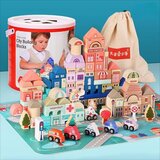  Drveni blokovi City 115 kom + Razvrstivač | shoptok.hr