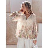 DStreet Koszula damska oversize w kwiaty KWIACYNTA jasnobeżowa | Shoptok.si