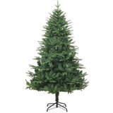 vidaXL Umjetna predsvetljena božićna jelka s kompletom kroglica Zelena | Shoptok.si