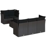 vidaXL 6-dijelni set vrtnih sofa s jastucima crni od poliratana | shoptok.hr