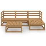  Sedežna garnitura 5-delna medeno rjava trdna borovina | Shoptok.si