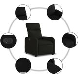  Električni naslonjač od tkanine crni | shoptok.hr