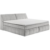 MID.YOU POSTELJA BOXSPRING 200 cm x 240 cm , tekstil, leseni material srebrne barve | Shoptok.si